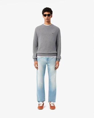 Maglione a girocollo in lana cardata