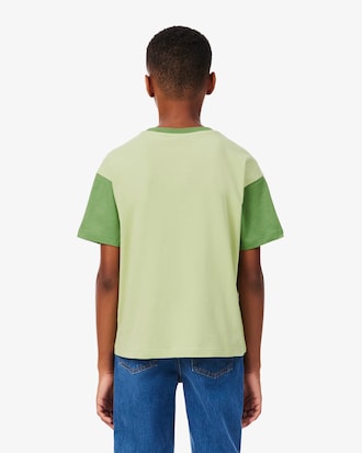 T-shirt in cotone con bordo a contrasto