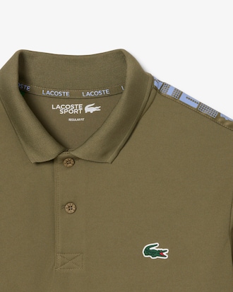 Polo da tennis a righe Ultra-Dry con marchio