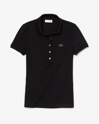 Polo slim fit Lacoste in mini piqu&eacute; di cotone stretch tinta unita