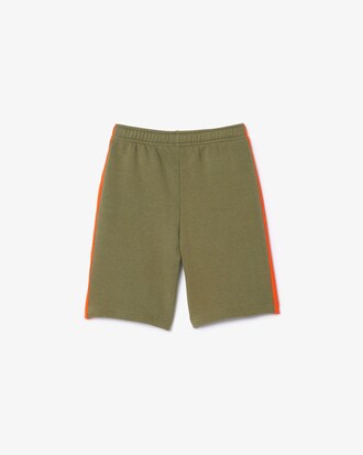 Shorts in pile con righe a contrasto