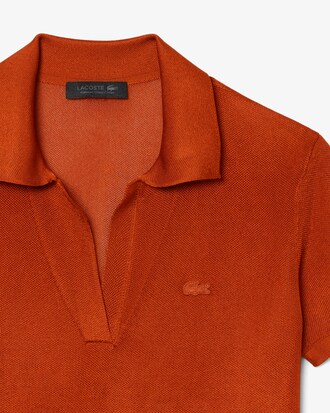 Polo slim fit in piqu&eacute; di raso Runway