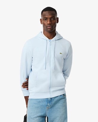 Felpa in tessuto felpato classic fit con zip