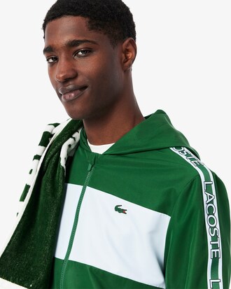 Giacca sportiva a righe con logo color block