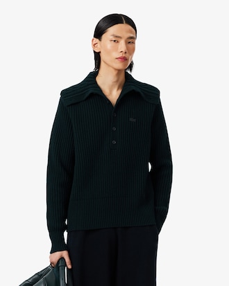 Maglione con collo a trecce in lana Runway