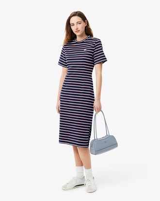Abito t-shirt a righe in jersey