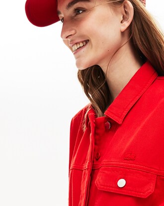 Vestito chemisier da donna in jeans colorato con cintura e maniche oversize