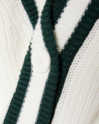 Cardigan da golf in misto lana con stemma