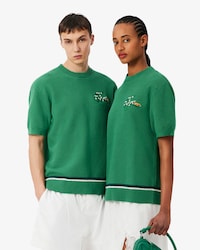 Maglione in piqu&eacute; con coccodrillo floreale Runway