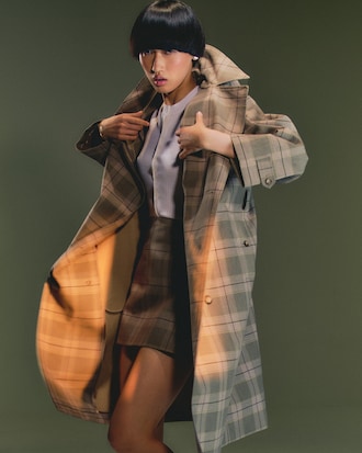 Cappotto con motivo scozzese impermeabile