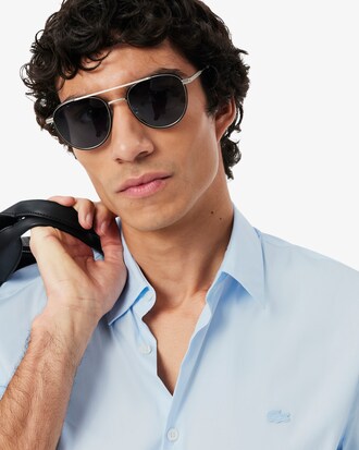 Camicia in popeline stretch slim fit