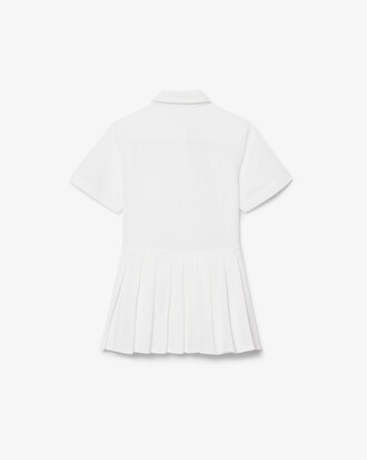 Abito chemisier con gonna a pieghe in popeline