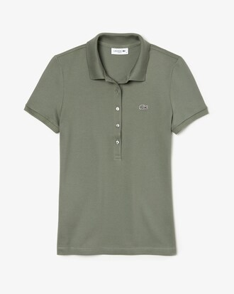 Polo slim fit Lacoste in mini piqu&eacute; di cotone stretch tinta unita