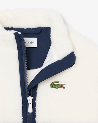 Giacca unisex in pile sherpa colorblock