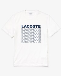 T-shirt a girocollo in jersey di cotone tinta unita con marchio del coccodrillo