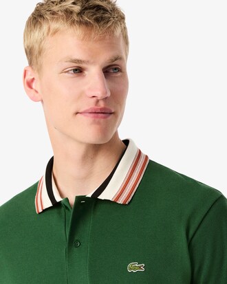 Polo con collo a righe Made in France classic fit