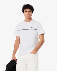 T-shirt in jersey di cotone con bordo Lacoste