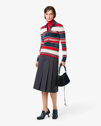 Maglione testurizzato con collo a polo a righe Runway