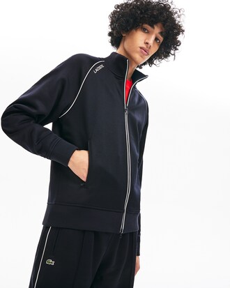 Felpa unisex con zip in maglia con logo 3D Lacoste LIVE