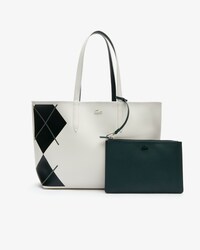 Tote bag da donna in canvas spalmato con motivo jacquard double face Anna