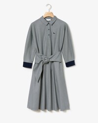 Vestito a polo midi da donna a quadri con cintura