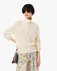 Maglione a collo alto in lana cardata