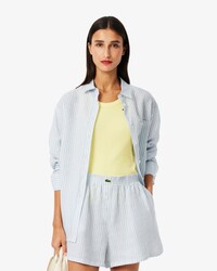 Camicia oversize a righe in lino