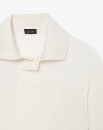 Polo dal taglio oversize in piqu&eacute; di seta Runway