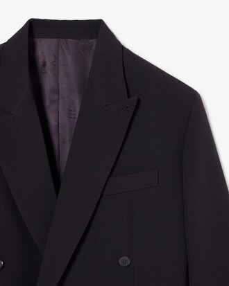 Blazer doppiopetto in twill di lana Runway