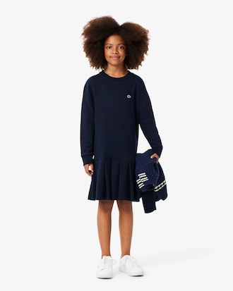 Abito in tessuto felpato a maniche lunghe