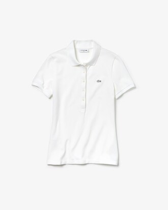 Polo slim fit Lacoste in mini piqu&eacute; di cotone stretch tinta unita