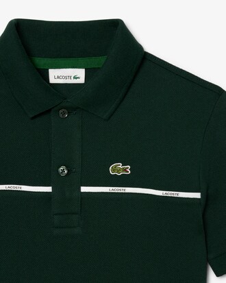 Polo in petit piqué con fascia a contrasto