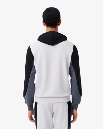 Felpa sportiva colorblock con cappuccio e zip