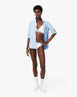 Bralette a triangolo in cotone a coste