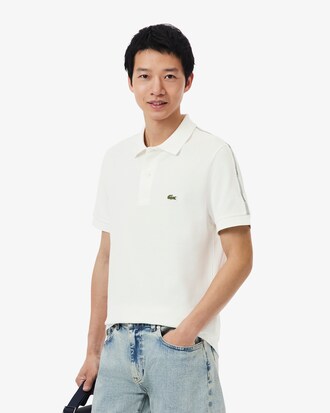 Polo con logo a righe regular fit