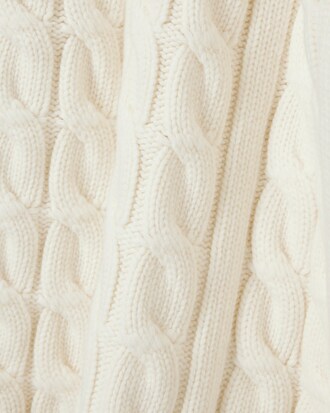 Maglione a trecce con collo a polo in lana Runway