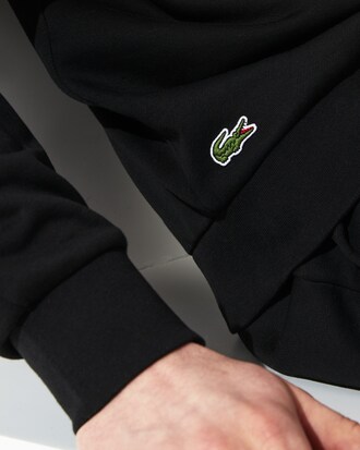 Felpa da uomo in pile color block con cappuccio Lacoste SPORT