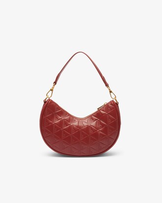 Borsa a mezzaluna in pelle goffrata Maheki