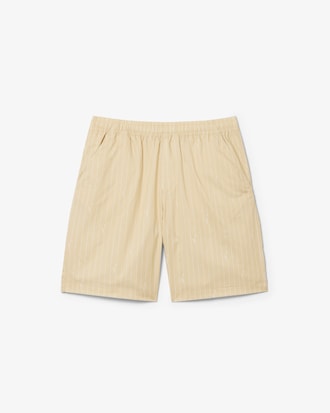 Shorts in cotone a righe stampa coccodrillo