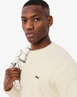 Maglione relaxed fit effetto patchwork in lana
