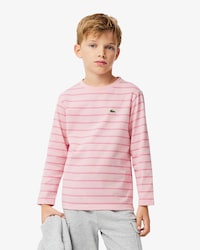 T-shirt a maniche lunghe a righe in cotone pesante