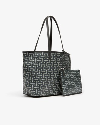 Tote bag in tela di cotone spalmata con monogramma da donna