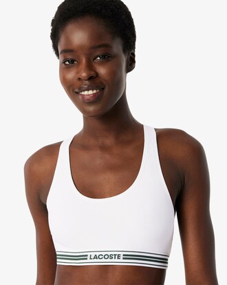Bralette in cotone stretch con fascia a contrasto