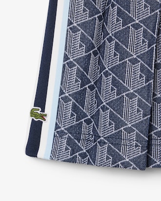 Gonna a pieghe in jacquard con monogramma