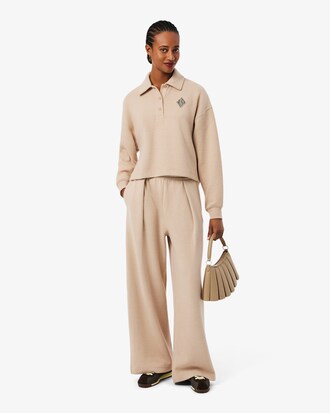 Felpa oversize con collo a polo a coste