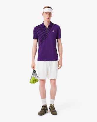 Polo da tennis slim fit con stampa ultra-dry