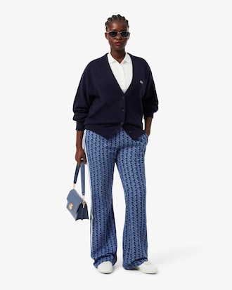 Cardigan in cotone a punto muschio con scollo a V