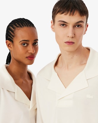 Polo dal taglio oversize in piqu&eacute; di seta Runway