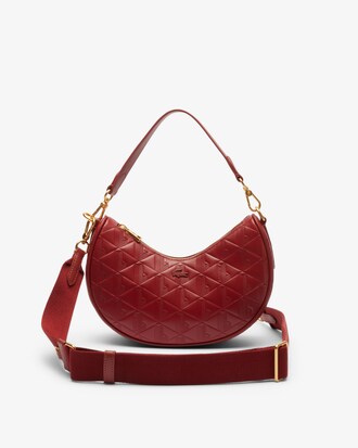Borsa a mezzaluna in pelle goffrata Maheki