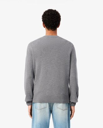 Maglione a girocollo in lana cardata